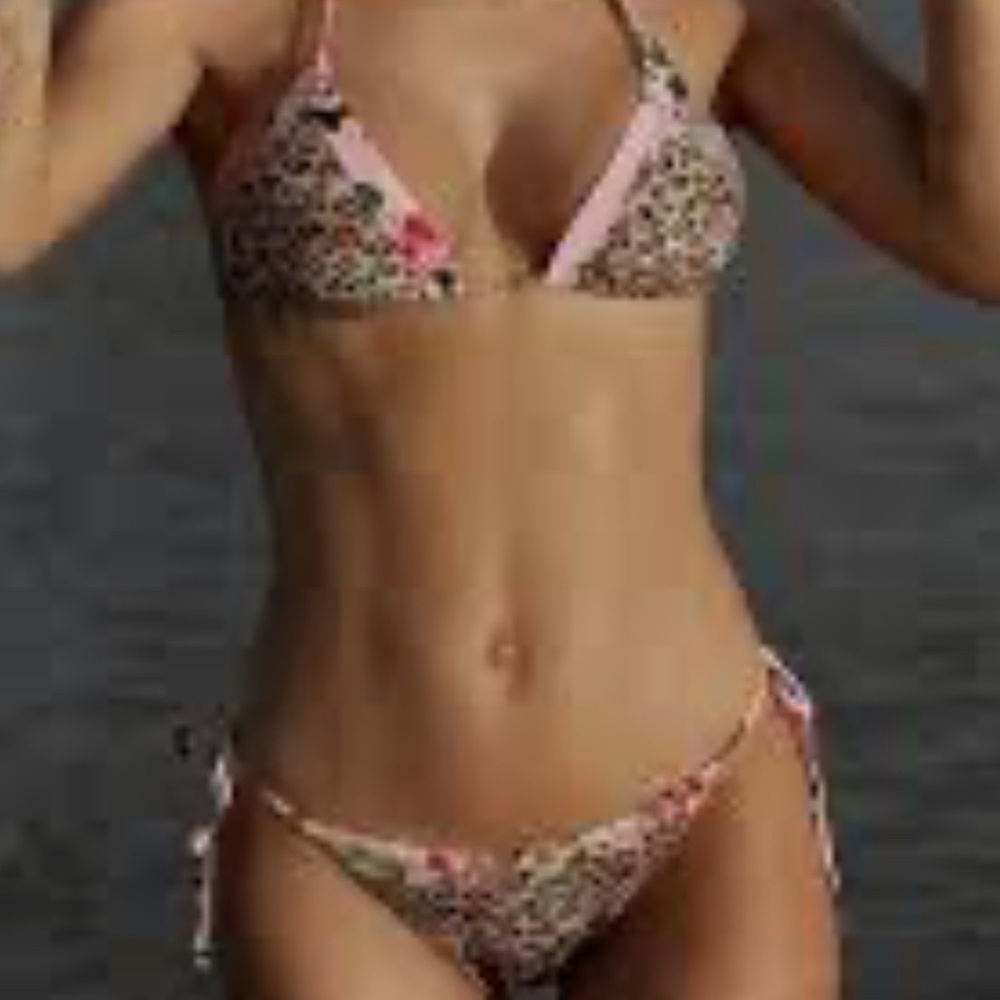 NWT  Pilyq PQ Leopard Eden Mix Up Tie Side Teeny Bikini Bottom - Picture 10 of 10
